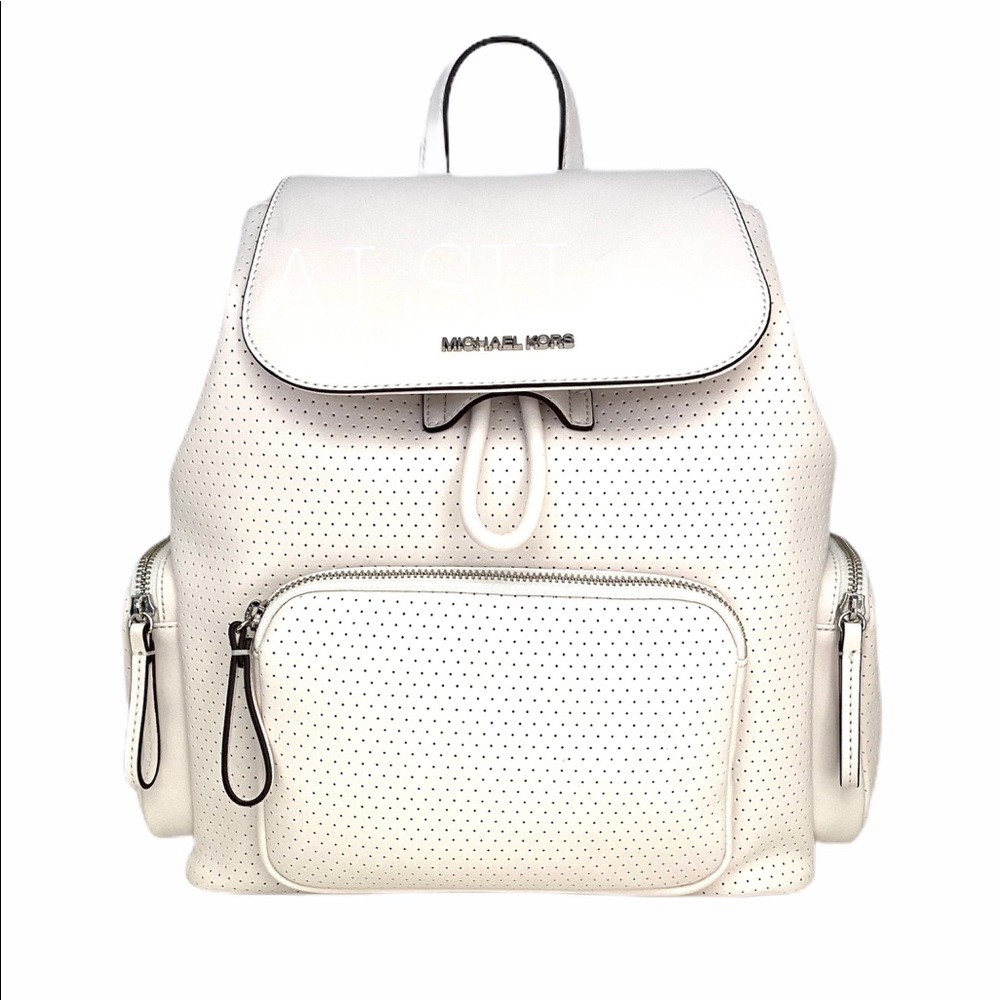 Michael Kors Abbey Vegan Faux Leather Optic White 35S0SAYB3J - Picture 3 of 14